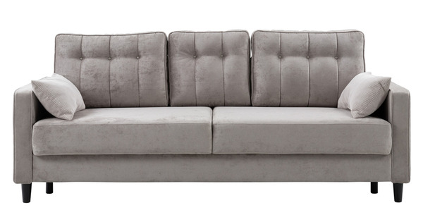 Диван-кровать прямой Арно ТД 563 велюр Лаки 02 серый жемчуг, Vertical 910 молочно-серый