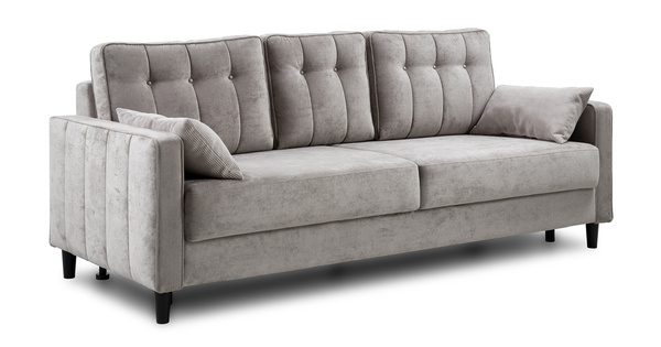 Диван-кровать прямой Арно ТД 563 велюр Лаки 02 серый жемчуг, Vertical 910 молочно-серый