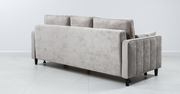 Диван-кровать прямой Арно ТД 563 велюр Лаки 02 серый жемчуг, Vertical 910 молочно-серый