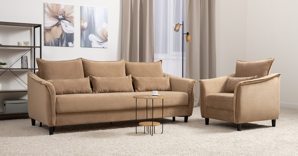 Диван-кровать прямой Берта ТД 772 велюр Mirage otter коричневый