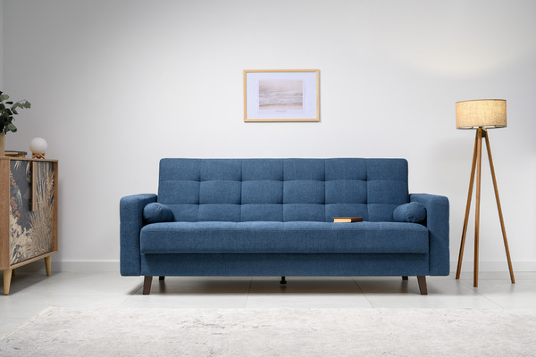 Диван-кровать прямой Эмили ТД 913 велюр синий