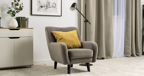 Кресло для отдыха Дакота ТК 583 велюр Vendetta 10 серо-коричневый, Riga 1598 z1 col 34 горчичный