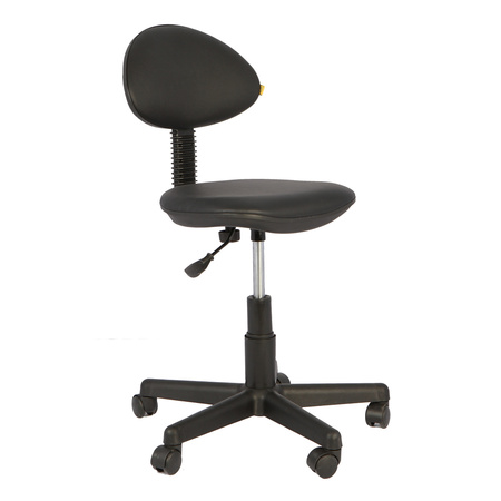 Кресло без подлокотников Логика обивка кожзам черный, крестовина пластик, без качания