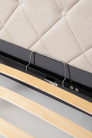 Кровать Марион 160 велюр OCEAN 002 бежевый с ортопедическим основанием и подъемным механизмом (спальное место 160 х 200)