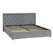 Кровать Марион 180 велюр OCEAN 023 серый с ортопедическим основанием и подъемным механизмом (спальное место 180 х 200)