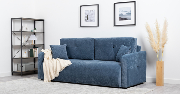 Диван-кровать прямой Марсель ТД 702 велюр Aura 24 синий