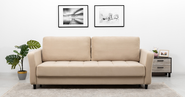 Диван-кровать прямой Невада ТД 569 велюр Vendetta 2 кремовый