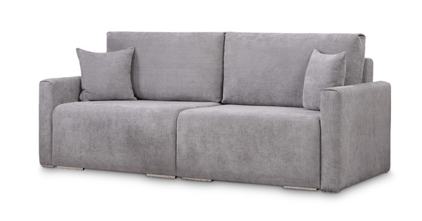 Диван-кровать прямой Оксфорд 712 композиция 3, MUZA 07 светло-серый, модульная система