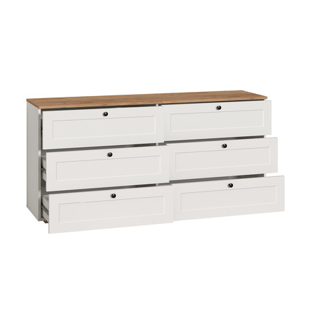 Комод Остин 16.240 белый PE шагрень, дуб вотан, белый РЕ шагрень ПВХ