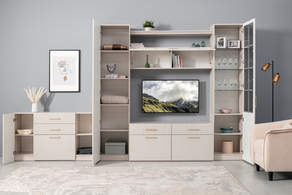 Комод Ричфорд 16.235 кашемир 5981 BS, моно керамика D166-2 ПВХ, белый PE шагрень