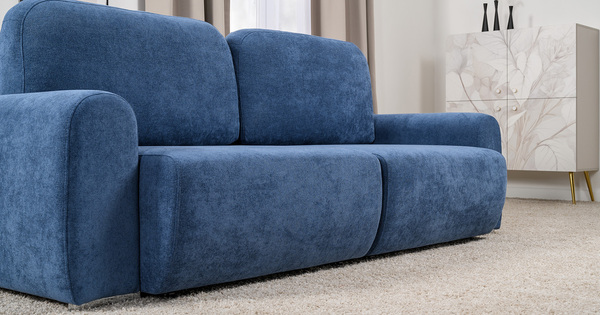 Диван-кровать прямой Тэдди 1504 композиция 1, букле Pique 009 синий, модульная система